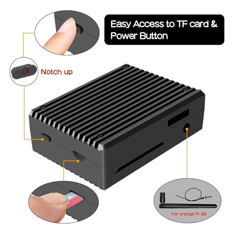 Aluminum Case For 5 5B With N507 Antennas Passive Cooling Metal Enclosure - Image 3